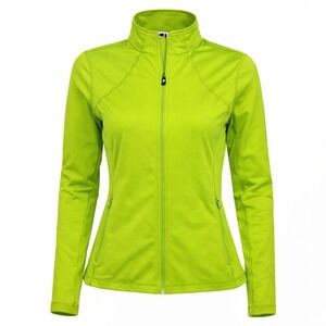 FJ FootJoy Womens Golf Jacket Lime Green Zip Up Size M Athletic Stretch Layering